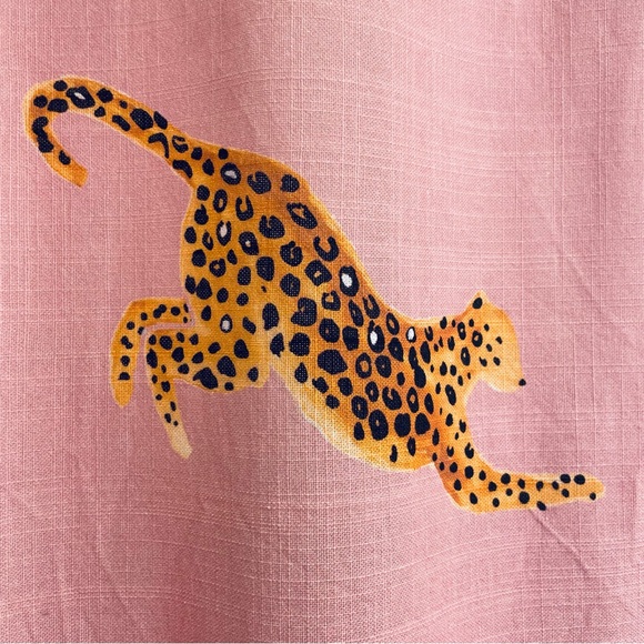 Anthropologie Pink Leopard Shower Curtain Blush - Picture 2 of 7